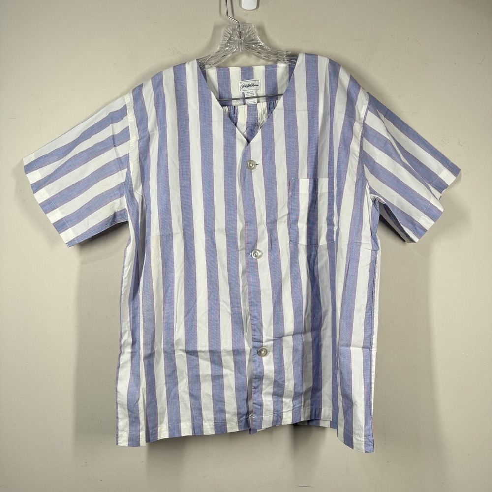 Saks Fifth Avenue 2-piece PJ Set Sz L Shorts & Button-up Shirt 3 Pockets Vtg USA